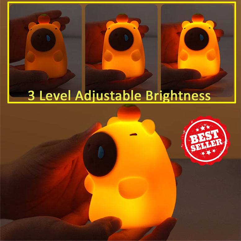 Cute Silicone Capybara Night Light Children Gift USB Rechargeable Lamp