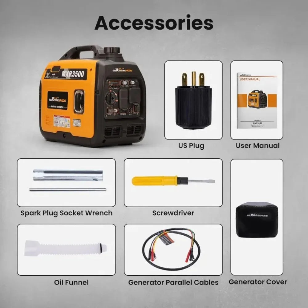 3500 Watt Generators Portable Gas Generator Inverter Quiet for Home and Camping